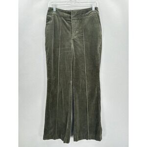 Avec Les Filles Pants Womens Small Green Corduroy Straight Leg Stretch Dressy